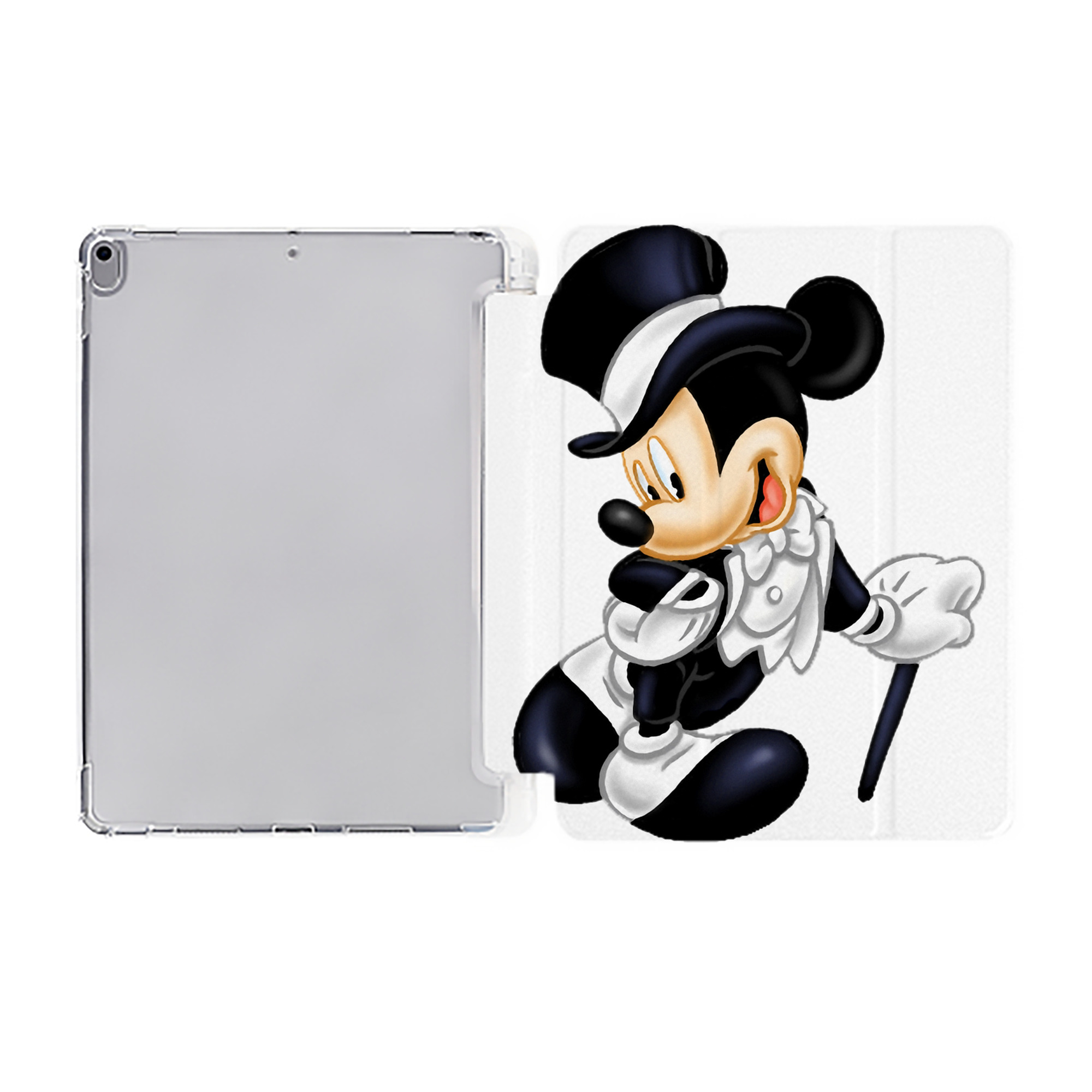 （画像用） ミッキーマウス Mickey Mouse IPad ケース ペン収納付き 三つ折りスタンド PUレザー×シリコン 対応機種9.5/10.5/10.9インチ